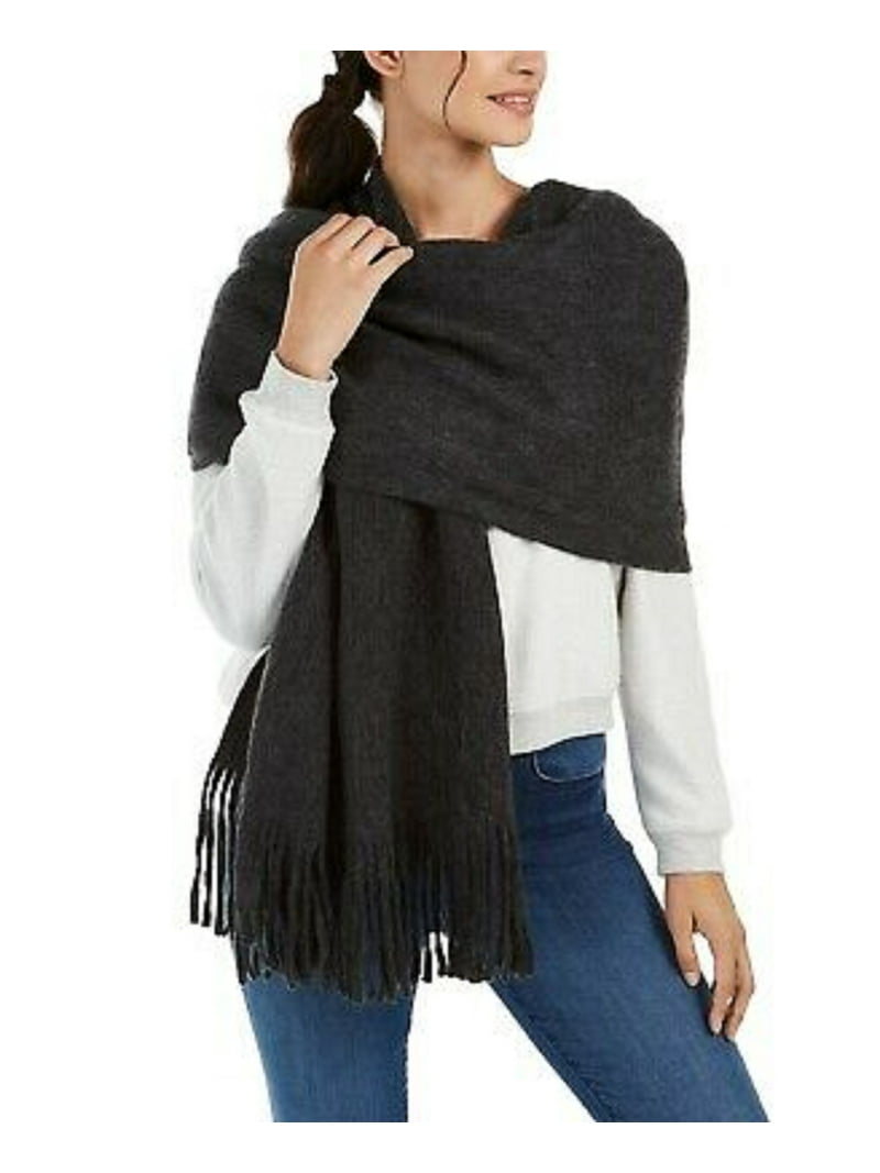 Steve Madden Womens Winter Blanket Wrap Muffler Scarf Black O/S