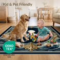 thumbnail image 4 of ODIKA 6'x9' Ultra-Soft Area Rug, Vintage Nautical Octopus Emblem Doormat Interlocking Tentacle Design None Washable, Bare feet friendly, Silk-Touch for Guest Room, Bedroom, 4 of 7