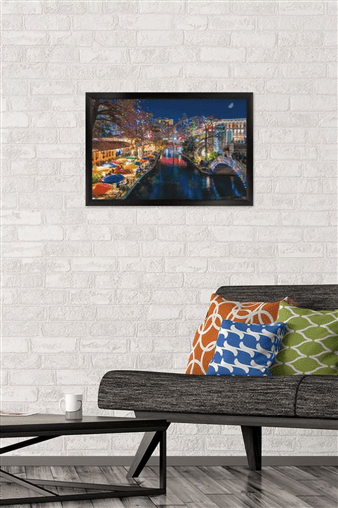 Beth Sheridan - San Antonio Holiday Wall Poster, 14.725" x 22.375", Framed