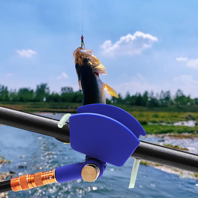 Soporte para caña de pescar, soporte para caña de pescar, banco portátil de acero inoxidable, caja de aparejos de pesca resistente, soporte para equip Azul