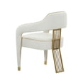 thumbnail image 3 of Pemberly Row Transitional Fabric Dining Chair, Cream/Gold (Set of 1), 3 of 6