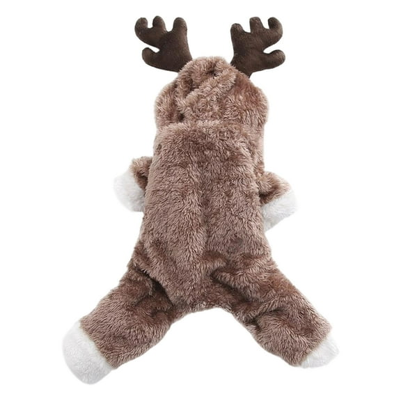 Christmas Reindeer Outfit Dog Hoodies Winter Sweatshirt Pet Apparel Dresses Cute Cartoon Elk Clothes Soft Outfits