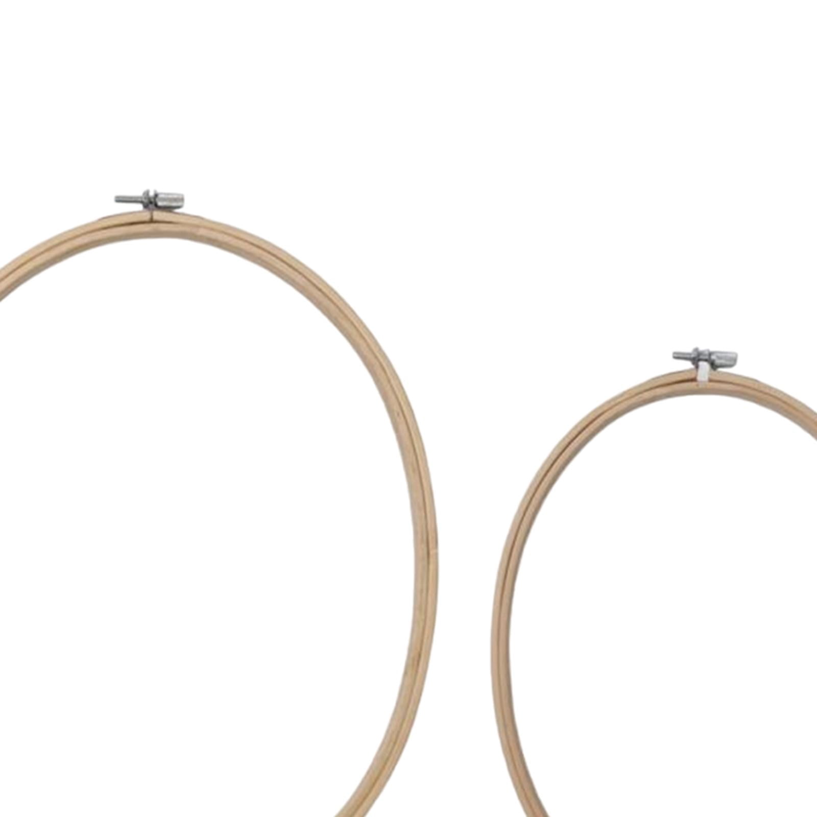 Tachiuwa 3Pcs Oval Embroidery Hoops Cross Stitch Frame Reusable Needlework Sturdy Portable Wooden Hoop for Sewing Embroidery Projects
