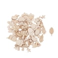 thumbnail image 4 of 100pack Mixed Leaf Squirrel Shape Blank Wood Cutout Veneers for Party Decor, 4 of 7
