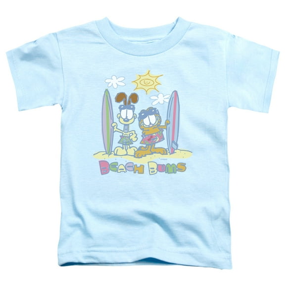 Trevco GAR340-TT-3 Garfield Beach Bums Short Sleeve Toddler T-Shirt, Light Blue - Large 4T