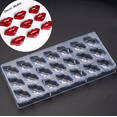 thumbnail image 2 of Molde de chocolate con forma de labios - 21 cavidades, plástico transparente, para hacer bombones y jabones tú mismo, 2 of 8