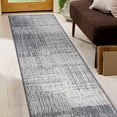 thumbnail image 6 of World Rug Gallery Contemporary Distressed Boxes Weather Resistant Reversible Indoor/Outdoor Area Rug - Gray 2'x7', 6 of 8
