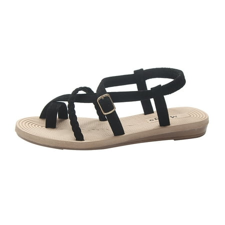 

Dtydtpe Roman Shoes Flat Beach Sandals Summer Bottom Clip Straps Toe Wild Women s Women s sandals Tan Flip Flop Sandals for W