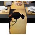 thumbnail image 2 of The Back View of Western Cowboy Riding Horse Sunset Burlap Linen Table Runner and Placemats Set of 4, Vintage Westerns Washable Dining Table Decor Set for Kitchen, Party, Banquet, 13"x70", 2 of 7