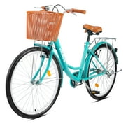 Viribus Beach & City Cruiser Bike 26 Inch Women's Comfort Bike with Basket & Rack Teal