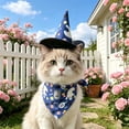thumbnail image 6 of Aoznliie Dog Bandana, Halloween Hat & Scarf Set for Cats Small Dogs, 18x26 inch Pet Costume for Porch Geese, Blue, 6 of 7