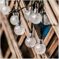thumbnail image 5 of Perfect Holiday 30 LED Solar String Lights,Waterproof with Bubble Design Bulbs for Outdoor Home decor, Christmas, Parties, Garden - White, 5 of 7