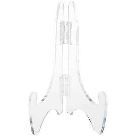Plymor Clear Acrylic Adjustable Folding Display Easel, 7.5" H x 5" D (For 12" Plates) (3 Pack)