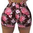 thumbnail image 2 of Haiem Rose Flowers No Front Seam Biker Shorts for Women Yoga Workout Gym Bike Shorts with Tummy Control Moisture-Wicking-Medium, 2 of 9