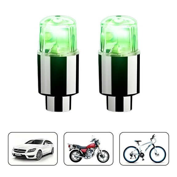 Green Bike Tire Lights,2-Pack LED Wheel Lights,Waterproof Spoke Lights for Night Riding Safety,Easy Install Bicycle Lights for Adult Mountain Bike Cycling Accessories