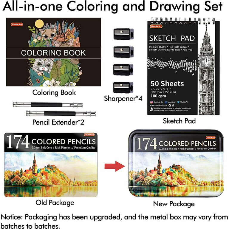  Huhuhero Colored Pencils for Adult Coloring Books, Set of 120  Colors, Soft Core Artist Drawing Pencils, Ideal Coloring Pencils for  Sketching Shading, Art Supplies Gifts for Adults Kids Teens 
