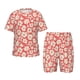 thumbnail image 1 of Balery Beige Flowers Conjunto de Pijama Infantil de Manga Corta con Estampado – Ropa de Dormir de Algodón Suave-Medium, 1 of 6