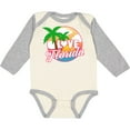 thumbnail image 3 of Inktastic I Love Florida with Ocean and Palm Trees Boys or Girls Long Sleeve Baby Bodysuit, 3 of 5