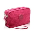 thumbnail image 4 of Portable Retro Solid Color Simple Cosmetic Bags Fabric Phone Purse Korean Style Wallets Wrinkle Clutch Bag Women Wallets Three Zippers Bags NAVY BLUE, 4 of 8