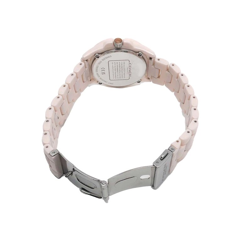 Coach Greyson 36mm Ceramic Silver Glitter Dial Quartz Ladies