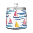 thumbnail image 7 of Yayeee Ashtray with Lid for Cigarette Smokeless Stainless Steel Home Ash Holder, Pink Hand Drawn Sailboats, 7 of 7