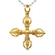 thumbnail image 5 of Collar con colgante de mortero Vajra con cruz hueca grabada para hombres y mujeres Oro, 5 of 5