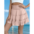 thumbnail image 4 of Womens Summer Flowy High Waist Ruffle Casual Cute Boho Beach Short Skirts Built-in Shorts Pink XXL, 4 of 7