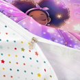 thumbnail image 4 of Castle Fairy Magical Fairy Afro Princess Twin Duvet Cover,Purple Star Flower Heart Twin Bedding,Purple Pink,1 Duvet Cover and 1 Pillowcase, 4 of 6