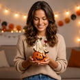 thumbnail image 5 of Ghost Sitting on Pumpkin Lantern Statue with Wine Glass & Skull, Funny Halloween Tabletop Decor, for Ba,r Farmhouse, Mantel, Home Ornament, 5 of 5