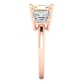 thumbnail image 3 of 4.0ct square emerald cut brown natural morganite 18k rose gold 3 stoneBridal Wedding Engagement Promise Anniversary Ring for Women size 5.75, 3 of 7