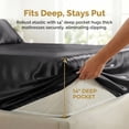 thumbnail image 4 of Lipa Satin Sheets Queen Sheet Set, Silky Luxury Bed Sheets With Deep Pocket,4 Pieces,Black, 4 of 8
