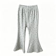 thumbnail image 7 of SHTXOZHI Girl's Stretchy Casual Pants High Waist Cute Print Flared Pants Lace Trim Vacation Party Soft Bottoms, 7 of 7