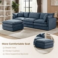 thumbnail image 6 of CARZZI LIFE Modular Sectional Sofa, 102 Inch L Shaped Couch Set with Armrests, 3-Seater Comfy Cloud Couches for Living Room Apartment, Blue, 6 of 11