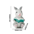 thumbnail image 2 of Chanana Reading Bunny Statue Decor, Resin Easter Rabbit Figurine Sculpture Collectible for Home Desktop Ornaments and Garden Lawn Decoration, Gray, 2 of 6