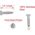 thumbnail image 2 of #4 X 1/2" Stainless Oval Head Phillips Wood Screw (100pc) 18-8 (304) Stainless Steel Screws by, 2 of 7