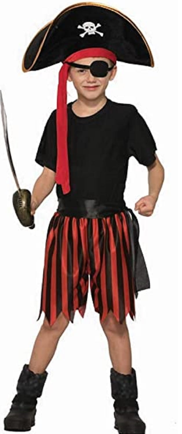 Pirate Boy Kit Child Costume Accessory Caribbean Captain Dress Up Set