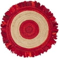 thumbnail image 2 of SAFAVIEH Cape Cod Susan Striped Area Rug, Red/Natural, 4' x 4' Round, 2 of 8