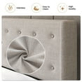 thumbnail image 4 of Sha Cerlin Queen Size Lift up Hydraulic Large Storage Platform Bed Frame with Fabric Upholstered Button Tufted Wingback Headboard, Beige, 4 of 14
