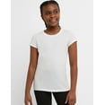 thumbnail image 2 of Hanes Essentials Girls' Cotton T-Shirt, 2-Pack White S, 2 of 5