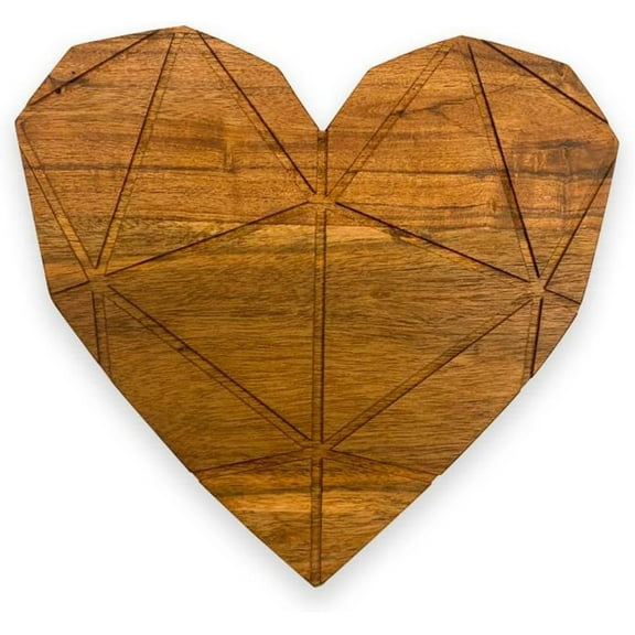Valentine's Day Gifts Organic Acacia kitchen Cutting Chopping Charcuterie Board Platter Butcher Block for Cheese and Vegetables Meat (Heart Board with Grooves 9.3"L x 10.1"W)