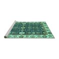 thumbnail image 2 of Ahgly Company Machine Washable Indoor Round Oriental Turquoise Blue Traditional Area Rugs, 8' Round, 2 of 4