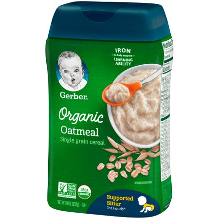 Gerber Organic Single-Grain Oatmeal Baby Cereal, 8 oz ...