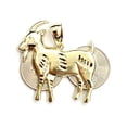 thumbnail image 3 of New 10k yellow Gold Goat Pendant charm diamond cut animal fine gift jewelry 6.4g, 3 of 12