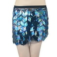 thumbnail image 3 of LNZGNM Mardi Gras Women's Sparkly Skirt Stretchy Shiny Multi-Colour Glitter Skirts Carnival Sexy Wrap Bodycon Lightweight Costume for Clubwear, Blue, One Size, 3 of 3