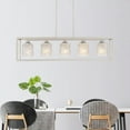 thumbnail image 3 of ACROMA  Modern Glam 5-light 37in Kitchen Island Lights Crystal Rectangle Chandelier - 37 inches Nickel Dust, 3 of 5