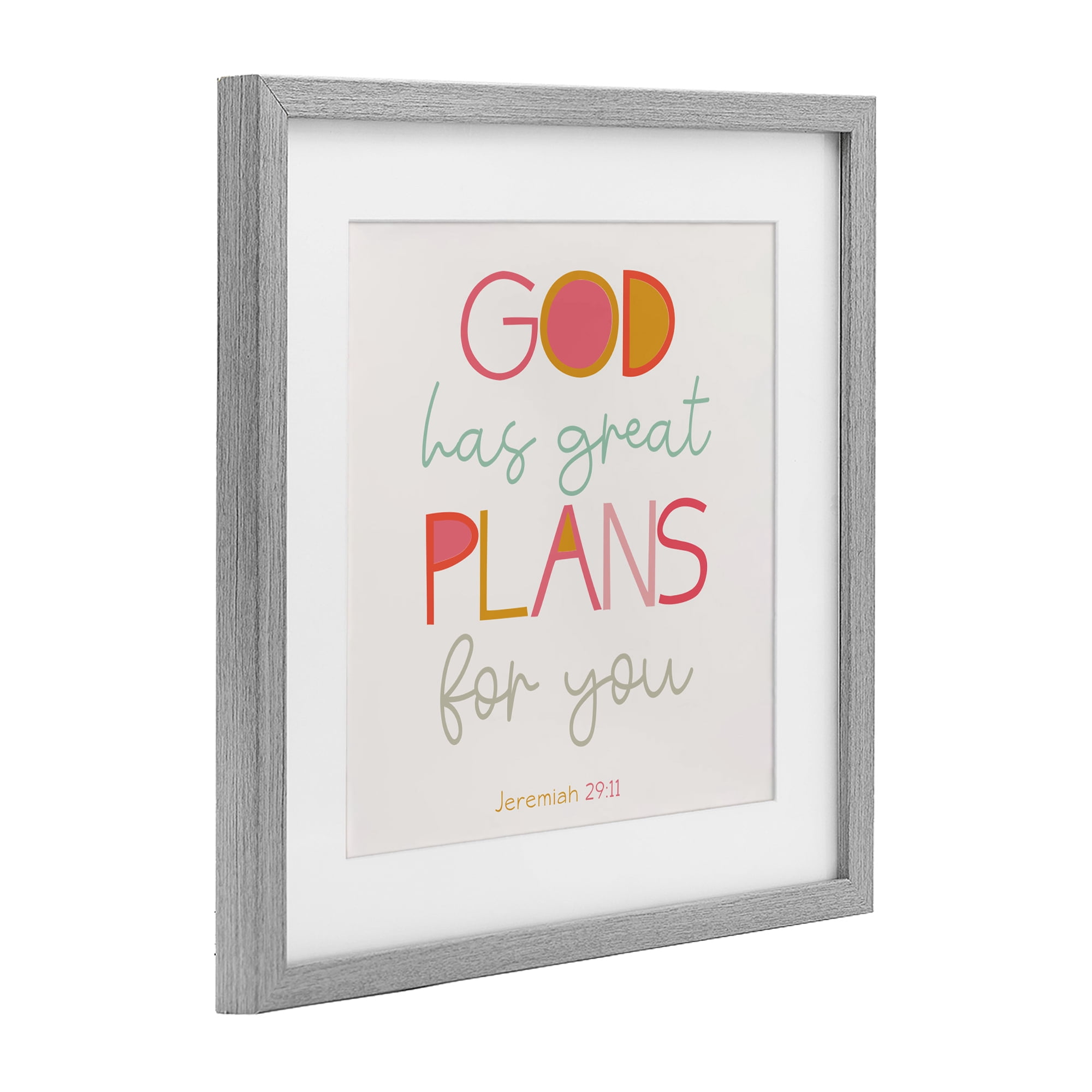 Stupell Industries God's Plans For You Gray Framed Print Under Glass, design by SD Graphics Studio