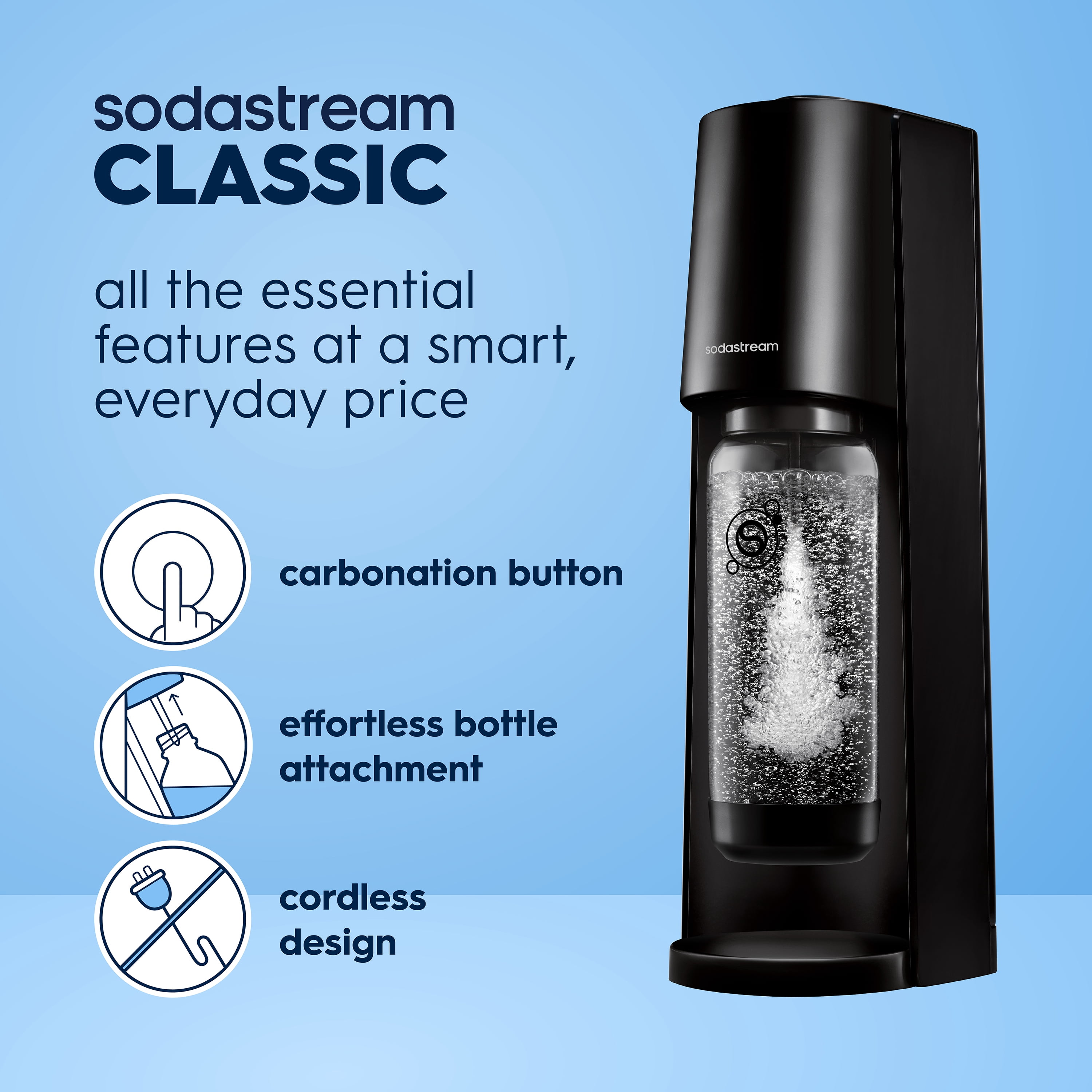 sodastream Classic Sparkling Water Maker Kit, Black