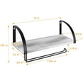 thumbnail image 2 of Wall Mounted Paper Towel Holder with Wood Shelf, Gray, 2 of 6