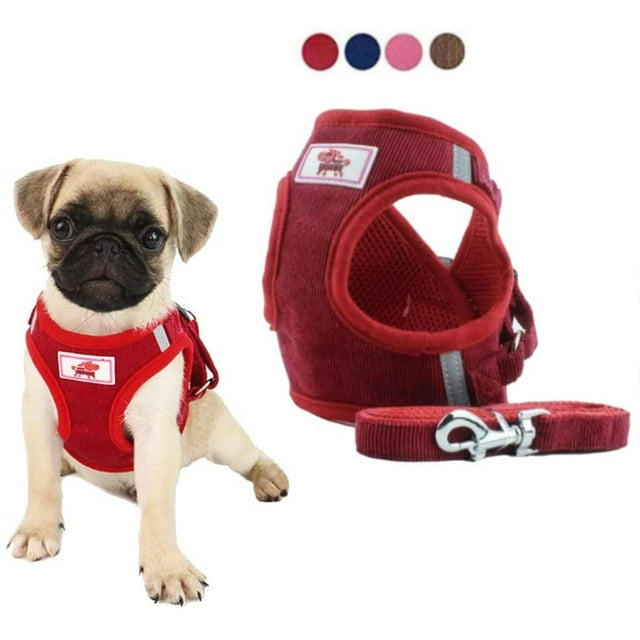 LAICAIW Dog Harness and Leash Set, No Pull Reflective Adjustable Pet Soft Mesh Chest Vest Harnesses Easy Control for Small Medium Dogs and Cats Outdoor Walking