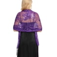 thumbnail image 4 of Shawls and Wraps for Evening Dresses Women's Fashion Scarf Shawl with Tassels for Wedding Purple One Size, 4 of 4